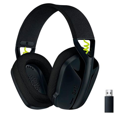 Audífonos Logitech G435 LIGHTSPEED y Bluetooth. Negro y amarillo