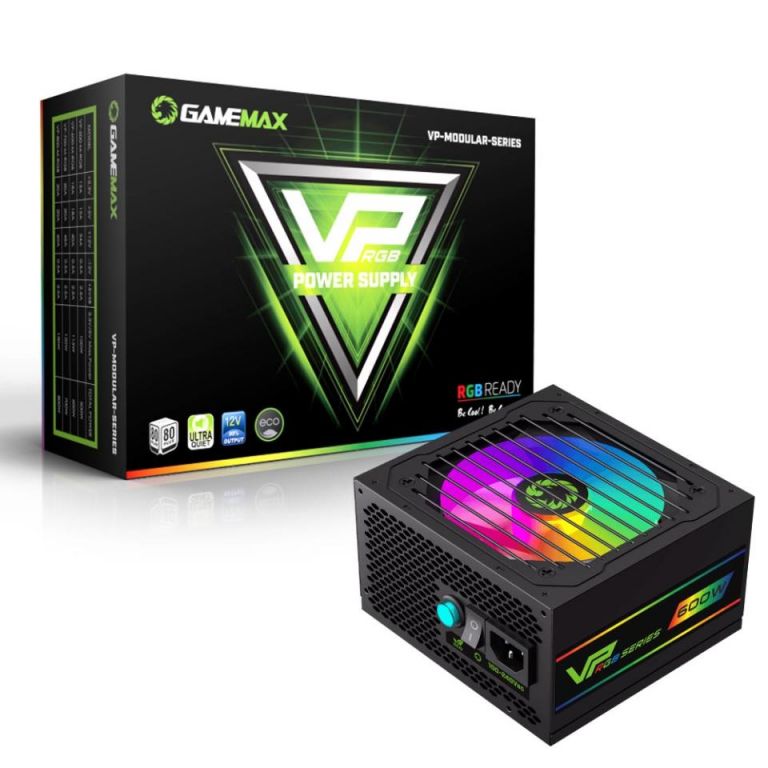 FUENTE 600W GAMEMAX VP-600-RGB 80 PLUS BRONZE