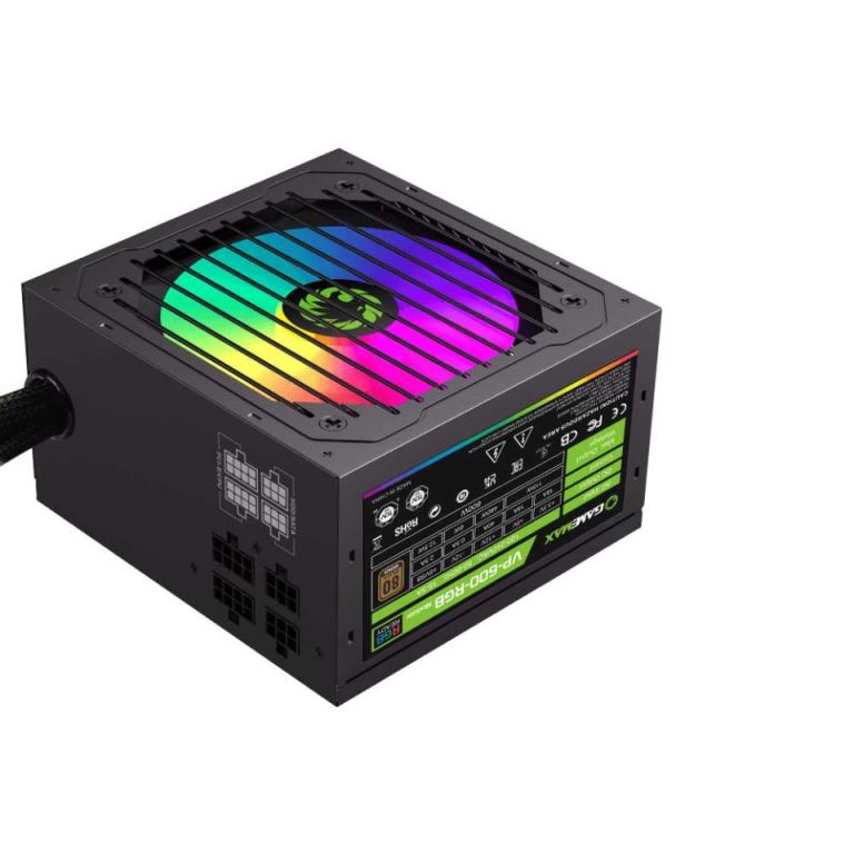 FUENTE 600W GAMEMAX VP-600-RGB 80 PLUS BRONZE