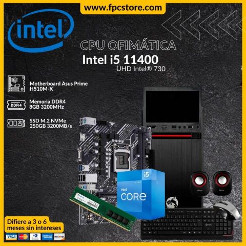 CPU ofimática Intel i5 11400 8GB 250GB