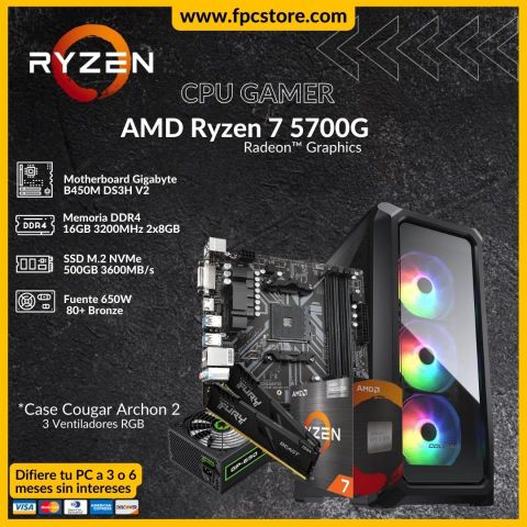 CPU Gamer AMD Ryzen 7 5700G 16GB 500GB